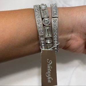 Silver and crystal bracelets